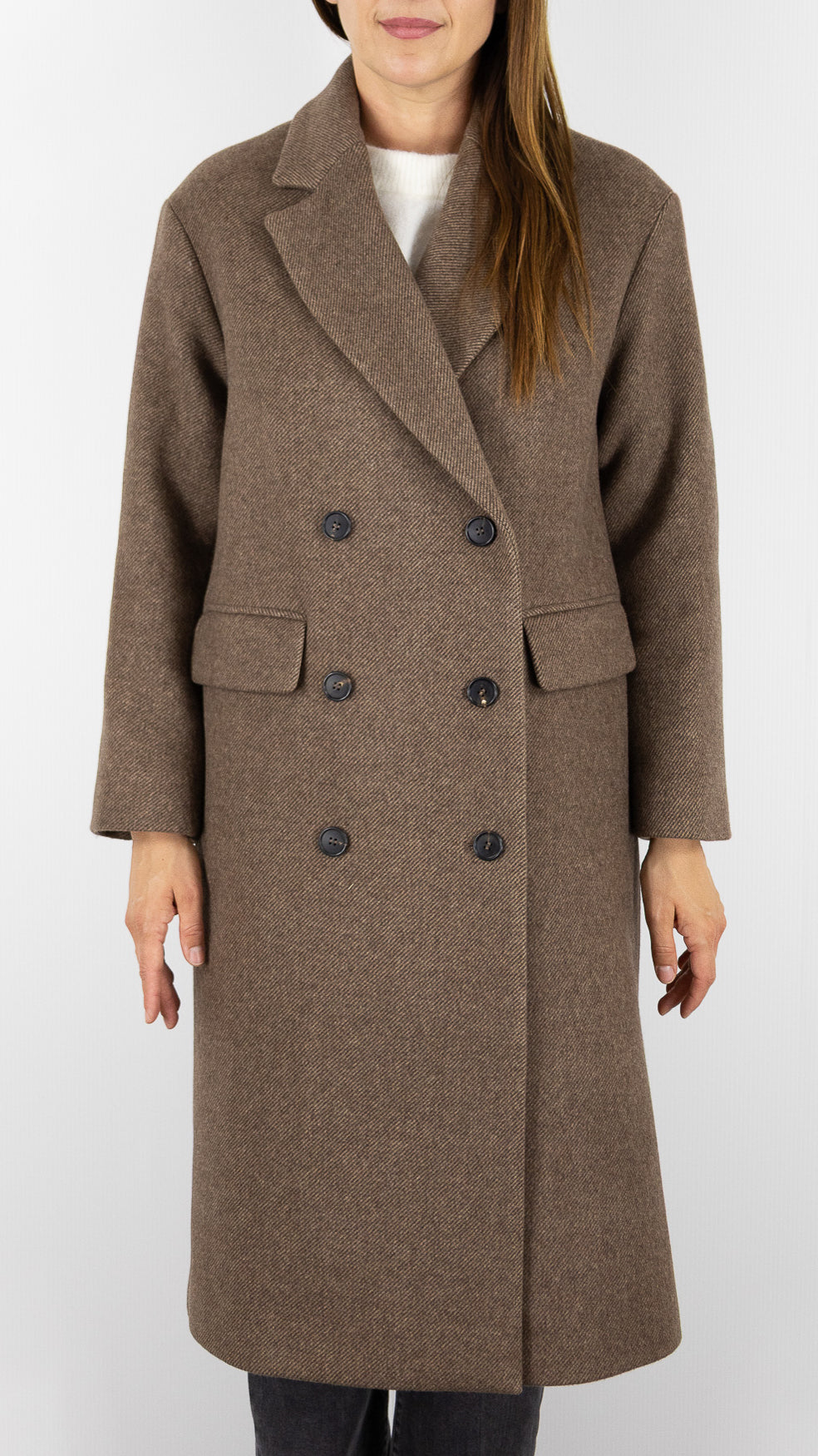 MANTEAU LONG EN LAINE FEMME MADY DCM26 C044 TAUPE GERARD DAREL